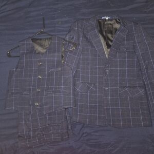 Boys Plaid Suit Set